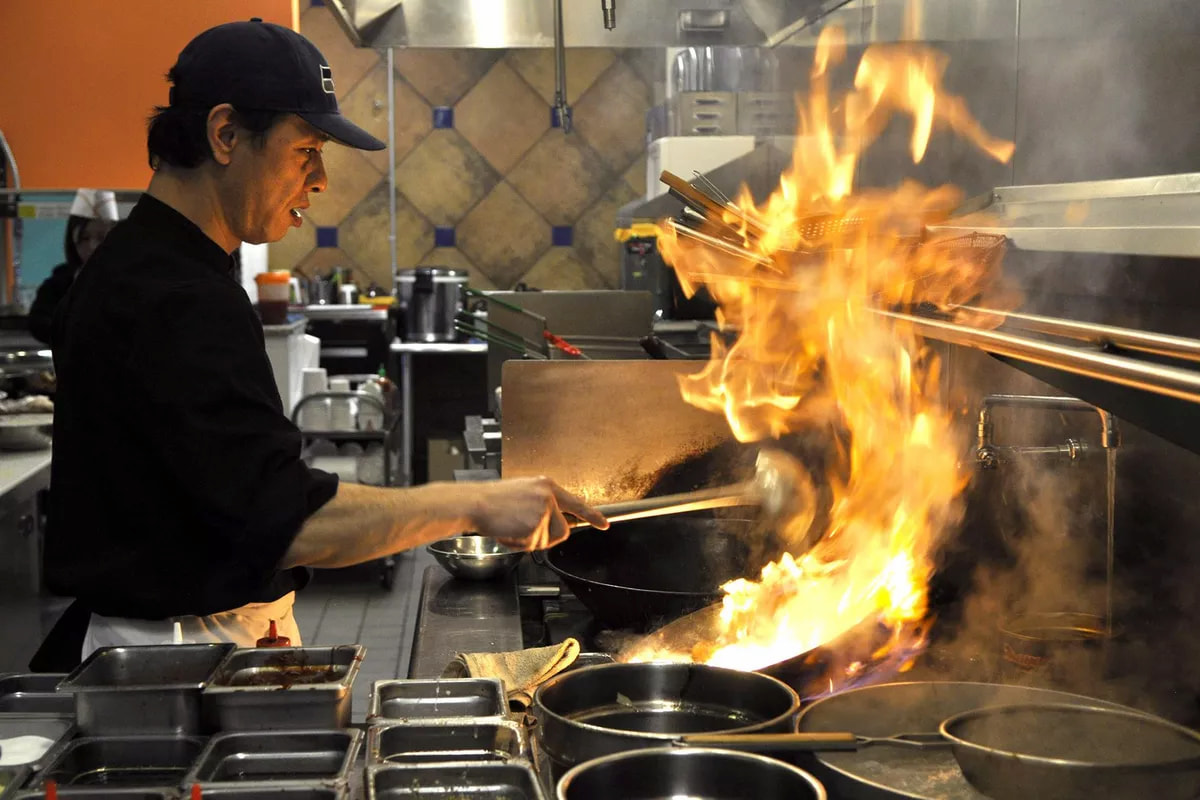 Live Kitchen Wok Flame